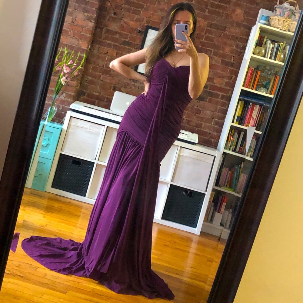 Plum Mermaid Evening Gown Size 4 S